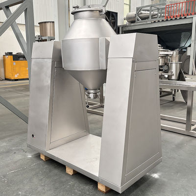 Stainless Steel Double Cone Blender with 100-1500L Capacity and Adjustable Speed for Batch Production